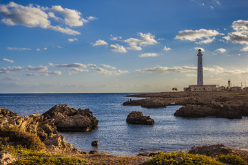 Fototapeta na wymiar The lighthouse at Punta Sottile, Favignana, Egadi Islands, Italy