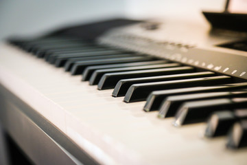 Piano, keyboard keys shot across the piano keys