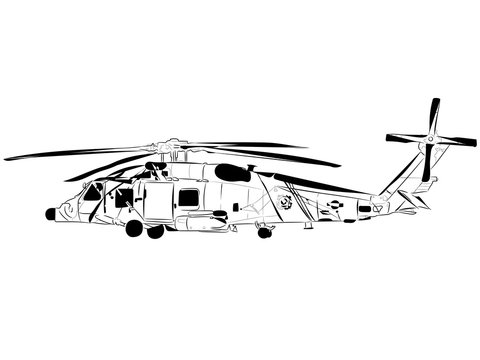 black and white helicopter side view clip art preview