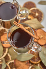 2 glasses of mulled wine