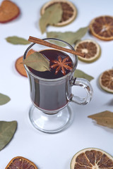 one glass of mulled wine