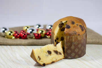 panetone com gotas de chocolate fundo natalino