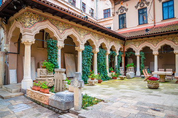 St. Michael and Gabriel church and Stavropoleos Monastery  in Bucharest, Romania.