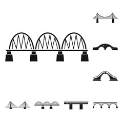 Isolated object of construct and side sign. Set of construct and bridge stock symbol for web.