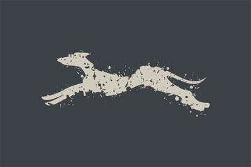Fototapeta na wymiar Art draw running dog