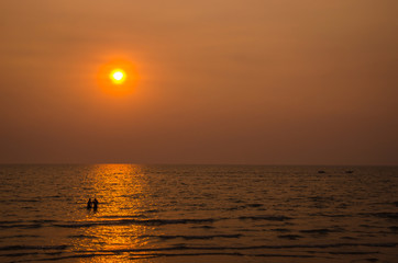 Beautiful sunset view from Pattaya beach, Thailand