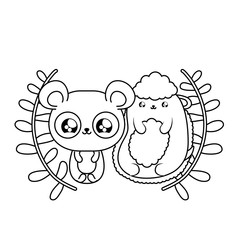 cute sheep with panda bear baby animals kawaii