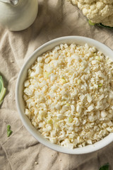 Homemade Organic Raw Cauliflower Rice