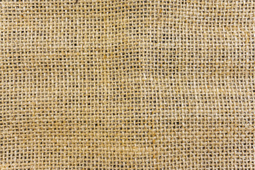 Burlap sack, hemp texture background pattern. Close up of hessian texture background