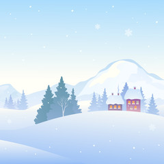 Snowy mountains background