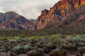 Red Rock Sunrise on Stormy Day