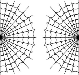 drawing of scary spider web on white background