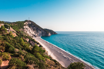 Obraz premium Most beautiful beaches of Greece series - Porto Katsiki in Lefkada. Ionian islands