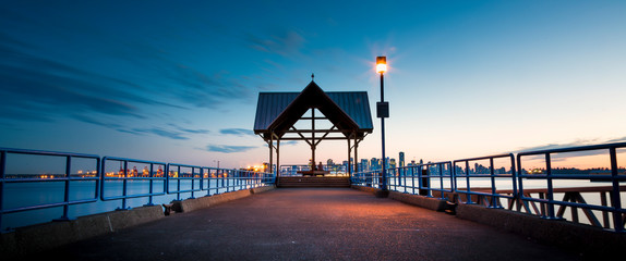 North Vancouver Pier. Photo taken from North Vancouver Pier looking south towards Vancouver City