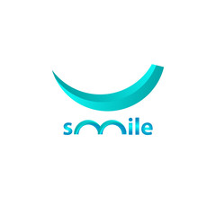 Naklejka premium smile logo blue design vector template illustration