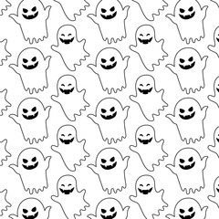 pattern of spooky halloween ghost