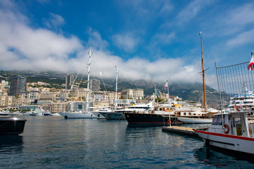 Fototapeta premium Boats in Monaco harbour on the Cote D'Azur, France