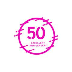 50 Years Excellent Anniversary Vector Template Design illustration