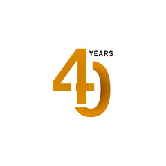 40 Years Anniversary Vector Template Design illustration