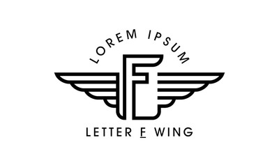 Letter F Wing Emblem Logo