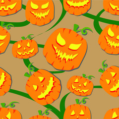 seamless pattern with pumpkins