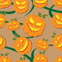 seamless pattern with pumpkins