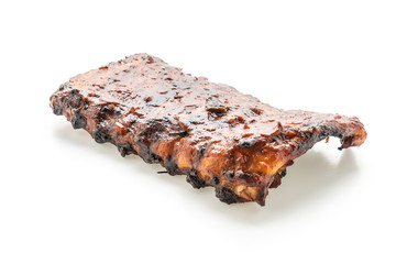 grilled barbecue ribs pork isolated on white