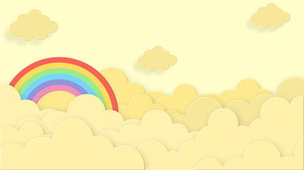 Abstract kawaii Colorful Sky rainbow background. Soft gradient pastel Comic graphic. Concept for wedding card design or presentation