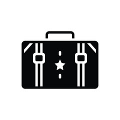 Black solid icon for suitcase 