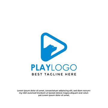 Modern play logo icon graphic template