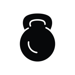 Black solid icon for dumbbell 