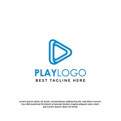 Modern play logo icon graphic template