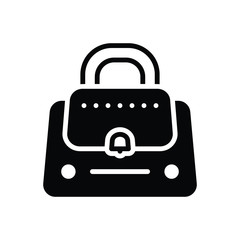 Black solid icon for handbags 