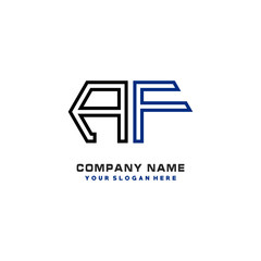 initials AF logo template vector. modern abstract initials logo shaped lines,