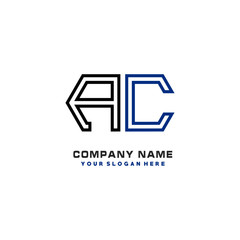 initials AC logo template vector. modern abstract initials logo shaped lines,