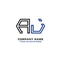 initials AJ logo template vector. modern abstract initials logo shaped lines,