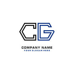 initials CG logo template vector. modern abstract initials logo shaped lines,