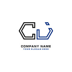 initials CJ logo template vector. modern abstract initials logo shaped lines,