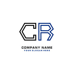 initials CR logo template vector. modern abstract initials logo shaped lines,