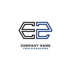 initials EZ logo template vector. modern abstract initials logo shaped lines,