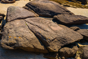 Incredible landscape on the island Renote in Tregastel. Brittany. France