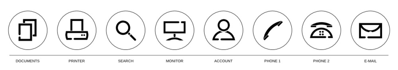 Scalable Icon Set, black and white