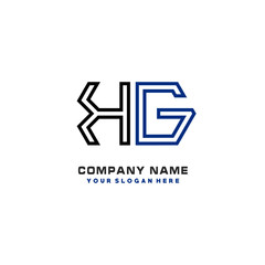 initials KG logo template vector. modern abstract initials logo shaped lines,