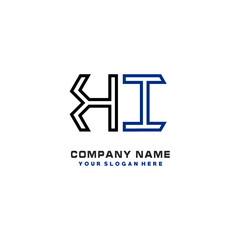 initials KI logo template vector. modern abstract initials logo shaped lines,