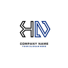 initials KN logo template vector. modern abstract initials logo shaped lines,