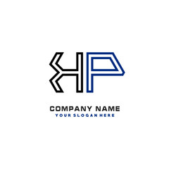 initials KP logo template vector. modern abstract initials logo shaped lines,