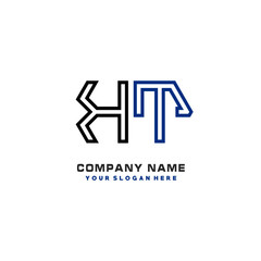 initials KT logo template vector. modern abstract initials logo shaped lines,