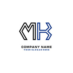 initials MK logo template vector. modern abstract initials logo shaped lines,