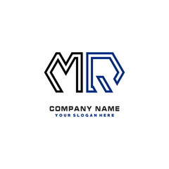 initials MQ logo template vector. modern abstract initials logo shaped lines,