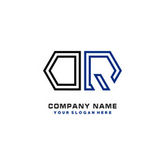 initials OQ logo template vector. modern abstract initials logo shaped lines,